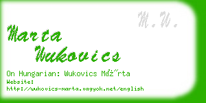 marta wukovics business card